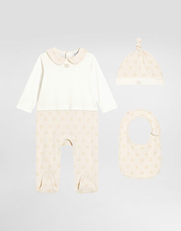 Dolce & Gabbana 3-piece gift set in interlock and jacquard with DG logo embroidery Multicolor L1JOCAG7PST