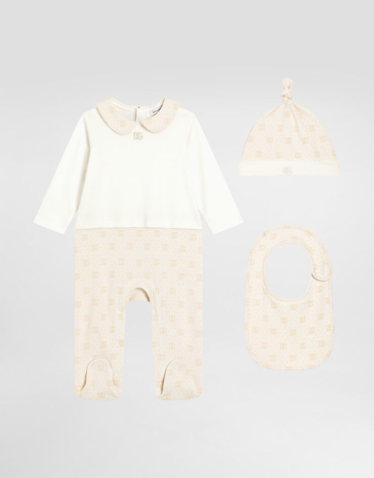 Dolce & Gabbana 3-piece gift set in interlock and jacquard with DG logo embroidery Multicolor L1JOCAG7PST