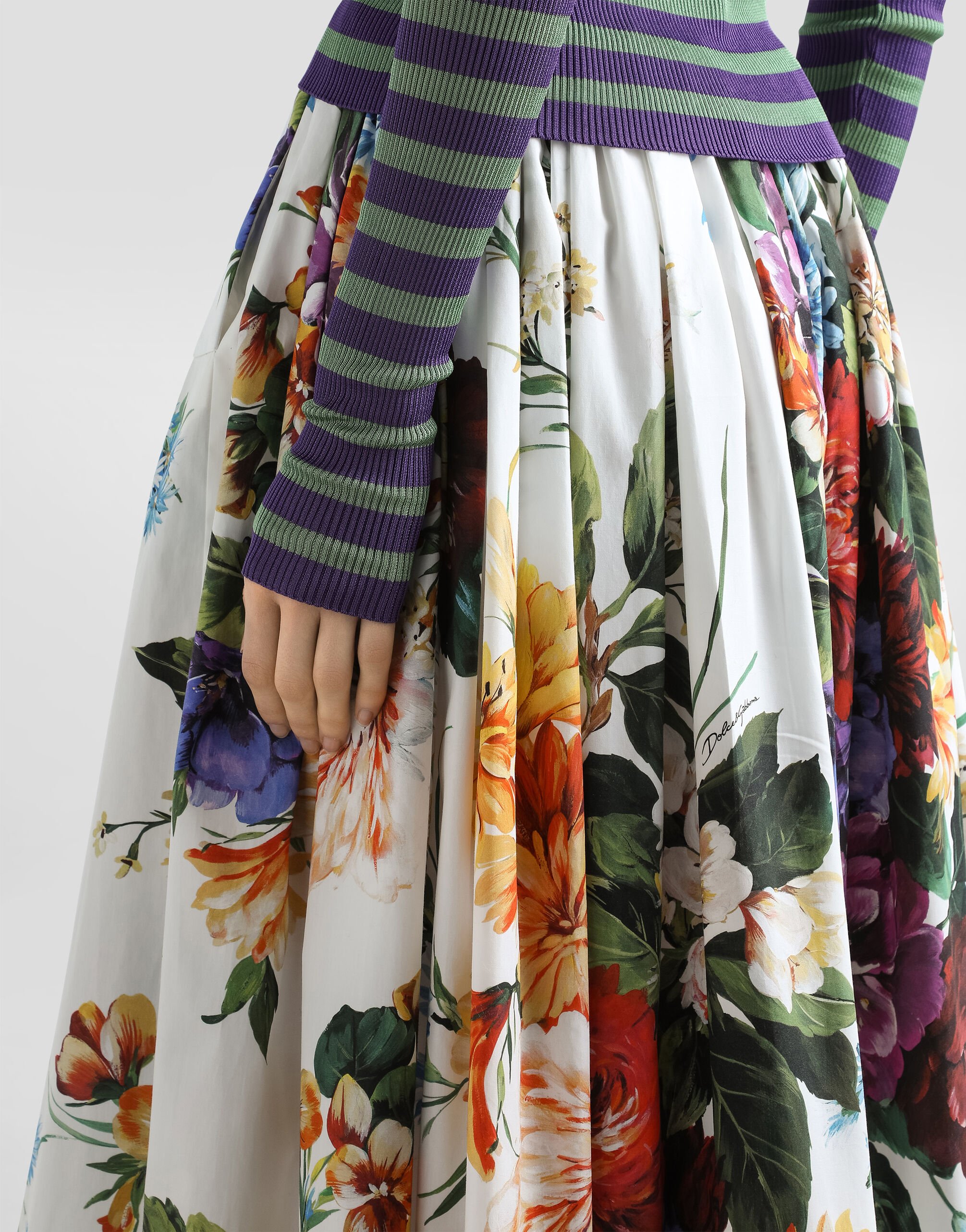 Bouquet flower-print wide skirt in Print for Women