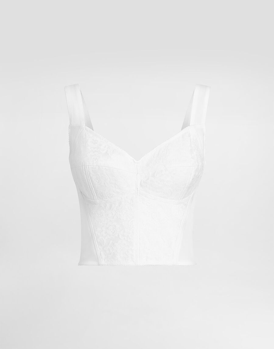 Shaper corset bustier in lace and jacquard