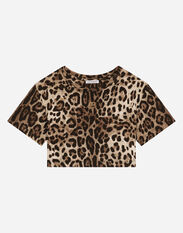 Dolce & Gabbana Leopard-print jersey T-shirt Blue LBKH94JCVF9