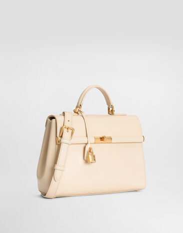 Dolce & Gabbana Handtasche Marlene aus palmelliertem Kalbsleder White BB7932A3G19
