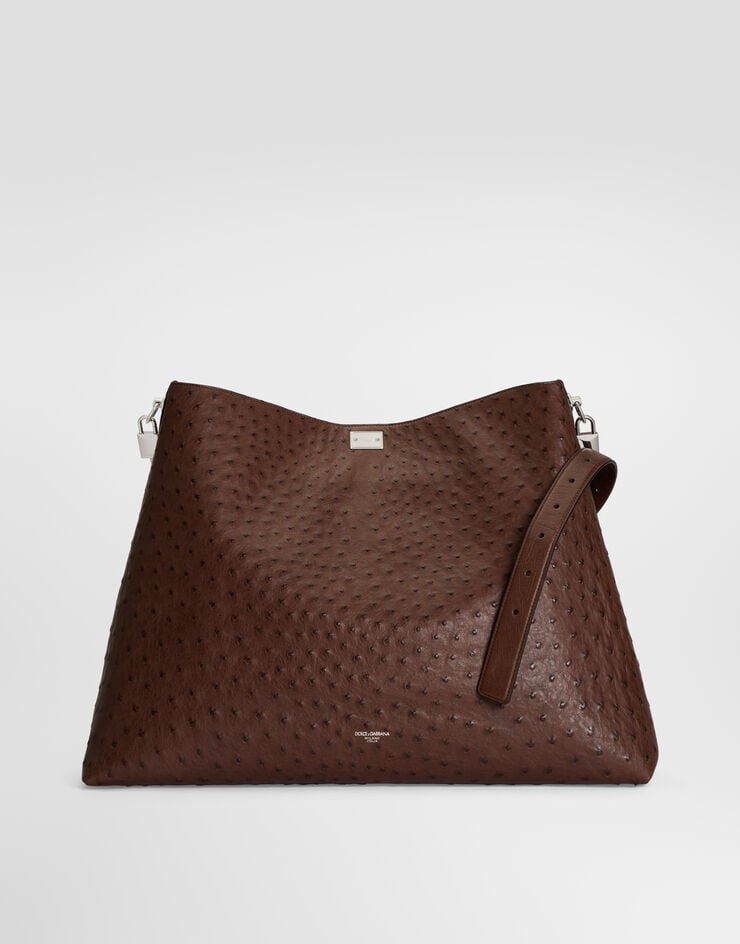 Dolce & Gabbana Vittoria shoulder and crossbody bag in ostrich leather Dolce & Gabbana Vittoria shoulder and crossbody bag in ostrich leather Brown BM2693A8K00