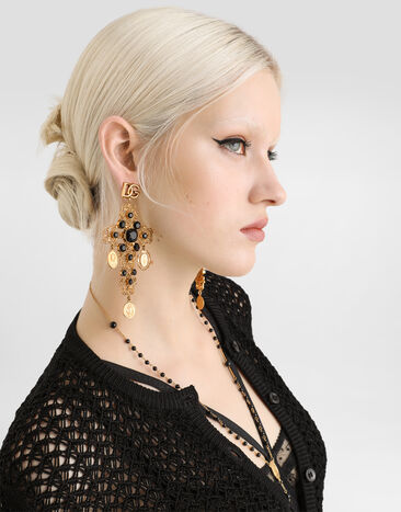 Dolce & Gabbana Filigree cross clip earrings Gold WER4C2W1111