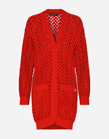 Dolce & Gabbana Long crochet cardigan Red FXL55TJBCAL