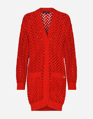 Dolce&Gabbana Long crochet cardigan Red F79BUTFURHM