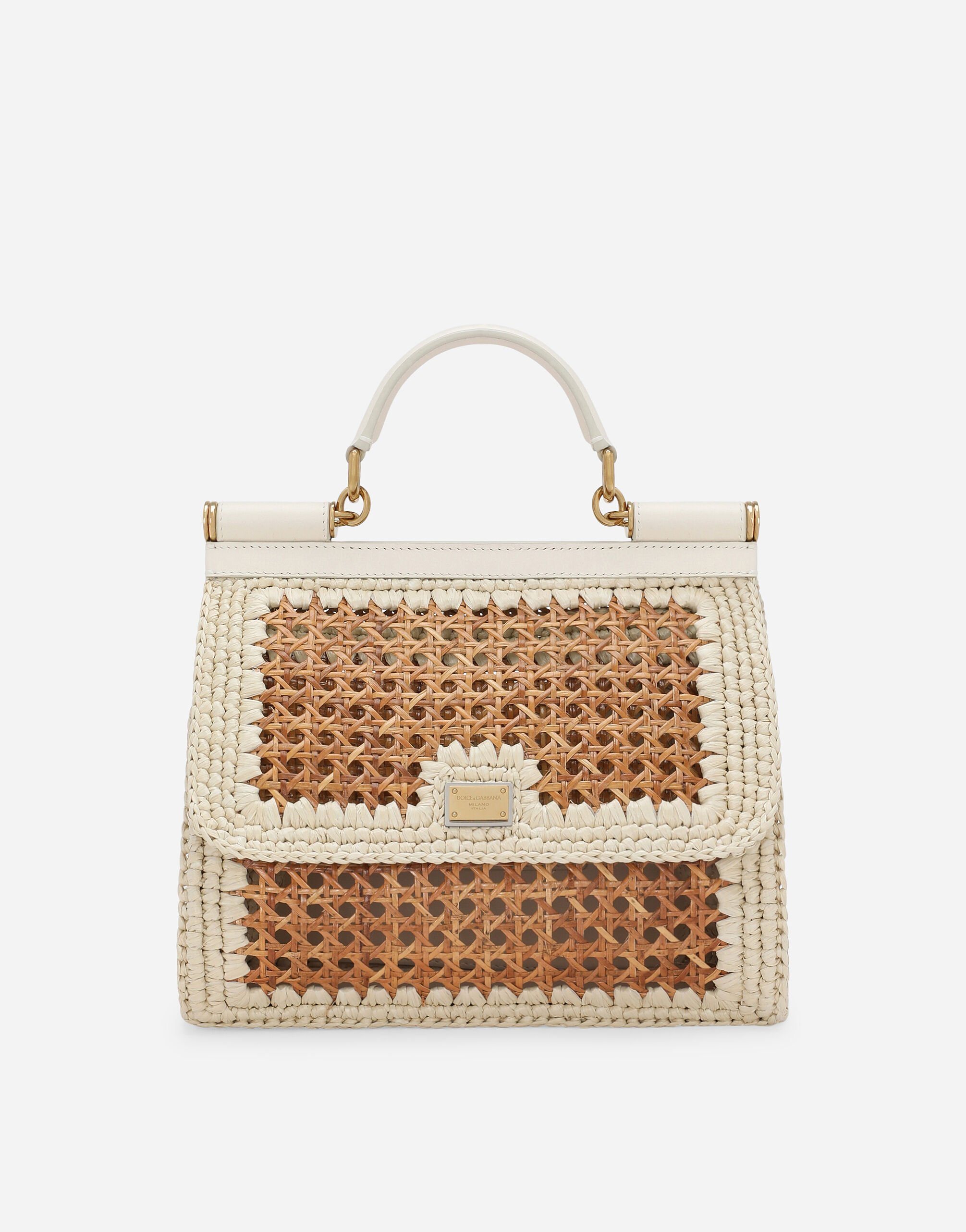 Borsa a mano Sicily grande in Beige da Donna Dolce Gabbana