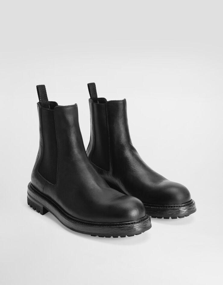 Dolce & Gabbana حذاء بوت بيتلز من جلد عجل Black A60634AV325
