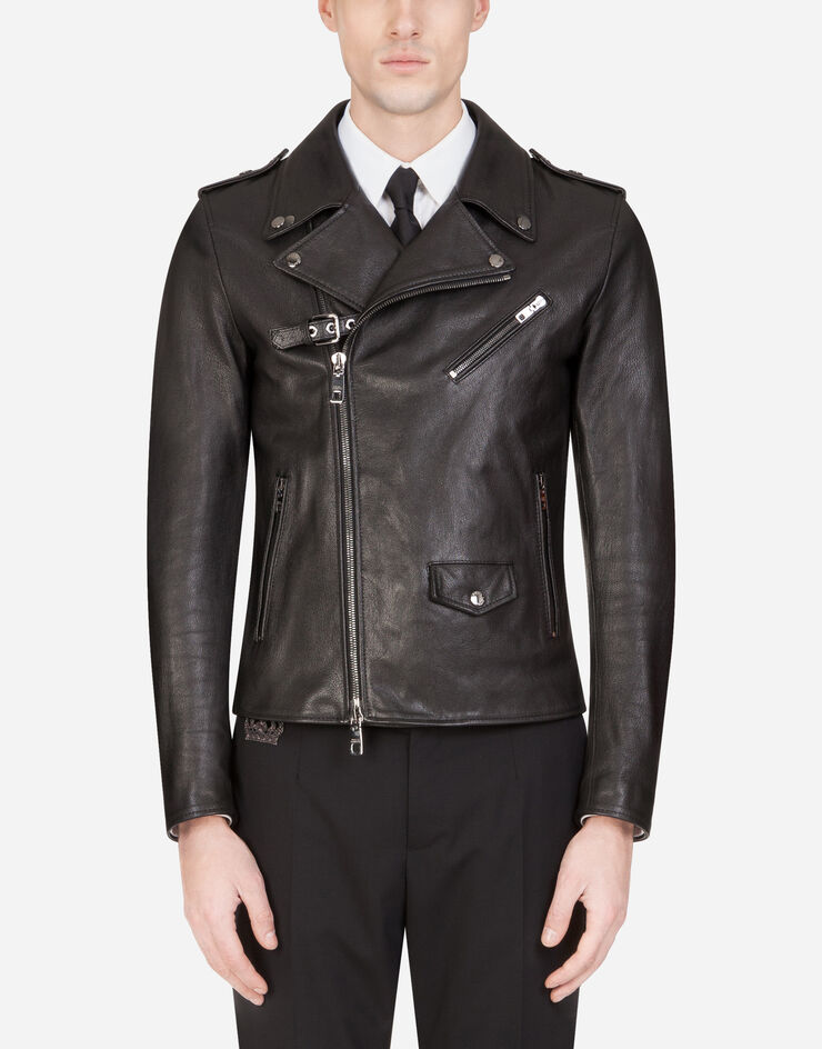 Dolce & Gabbana Leather biker jacket 블랙 G9PC3LHULEQ