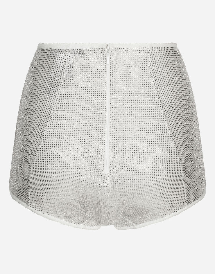 Dolce & Gabbana KIM DOLCE&GABBANA High-waisted panties with fusible rhinestones Azure O2A68TFLEAA