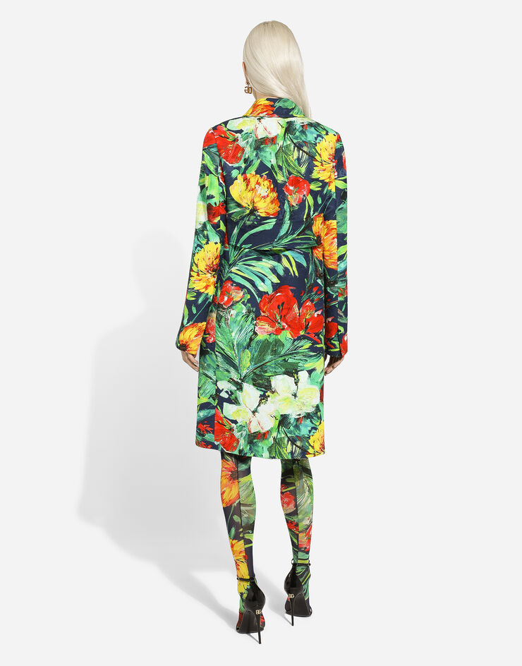 Dolce & Gabbana Пальто из парчи с принтом Bloom принт F0C8WTFSTBI