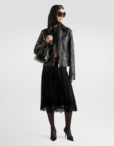Dolce & Gabbana Gonna en chiffon Noir F4C7XTFU1AT