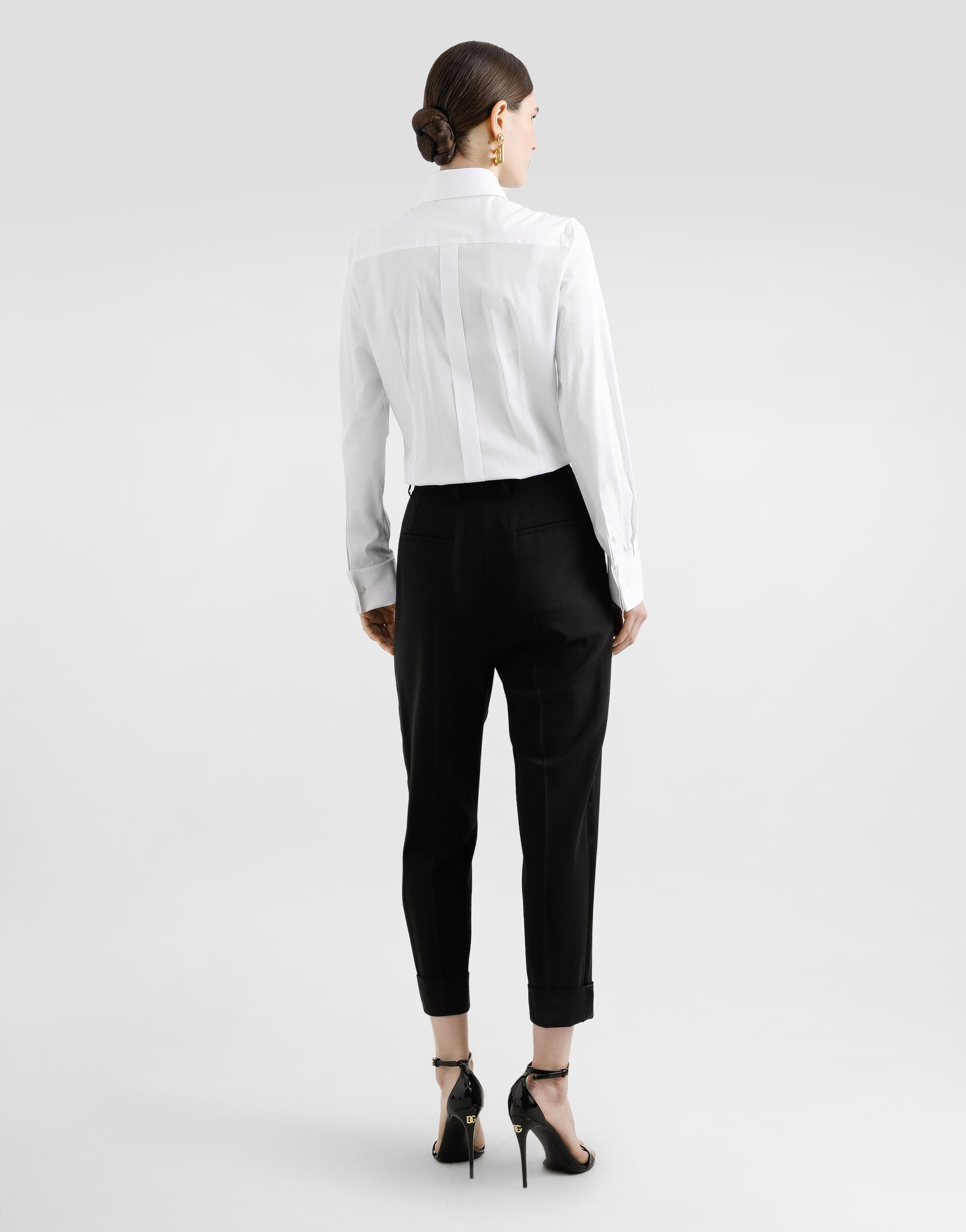 Stretch poplin tuxedo shirt - thumbnail 3