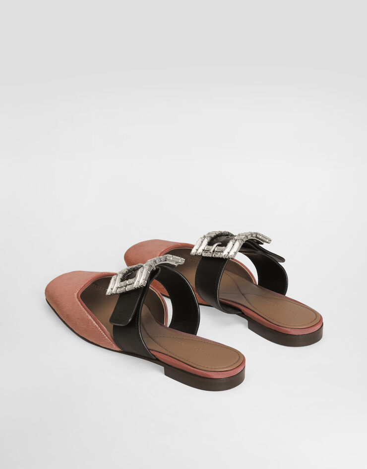 Dolce & Gabbana خف مخمل بإبزيم مرصع وردي CI0190A6503