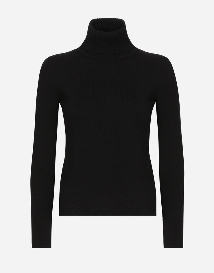 Dolce & Gabbana Rollkragenpullover aus Kaschmir Schwarz FXW20TJAWYQ