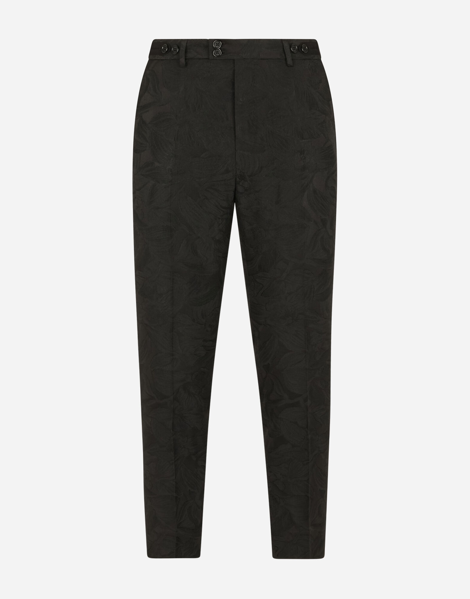 【DOLCE＆GABBANA】フローラルジャカードテーラードパンツ ブラックのメンズ パンツ フローラルジャカード | Dolce&Gabbana®