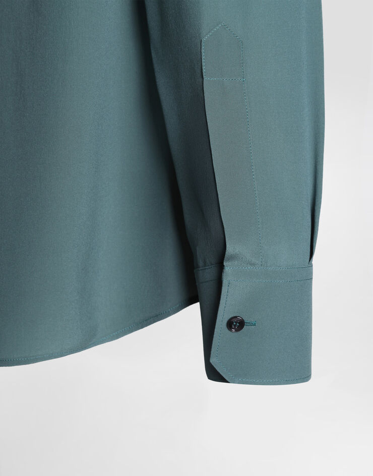 Dolce & Gabbana Silk crêpe de chine gold shirt Dolce & Gabbana Silk crêpe de chine gold shirt Green G5NP9TFU1UQ