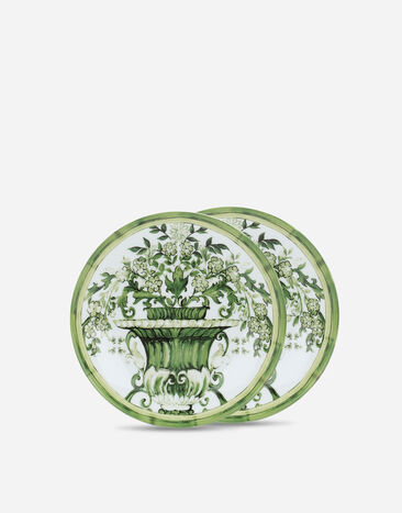 Dolce & Gabbana Lot de 2 Assiettes à Dessert en Porcelaine Multicolore TC0S03TCA88