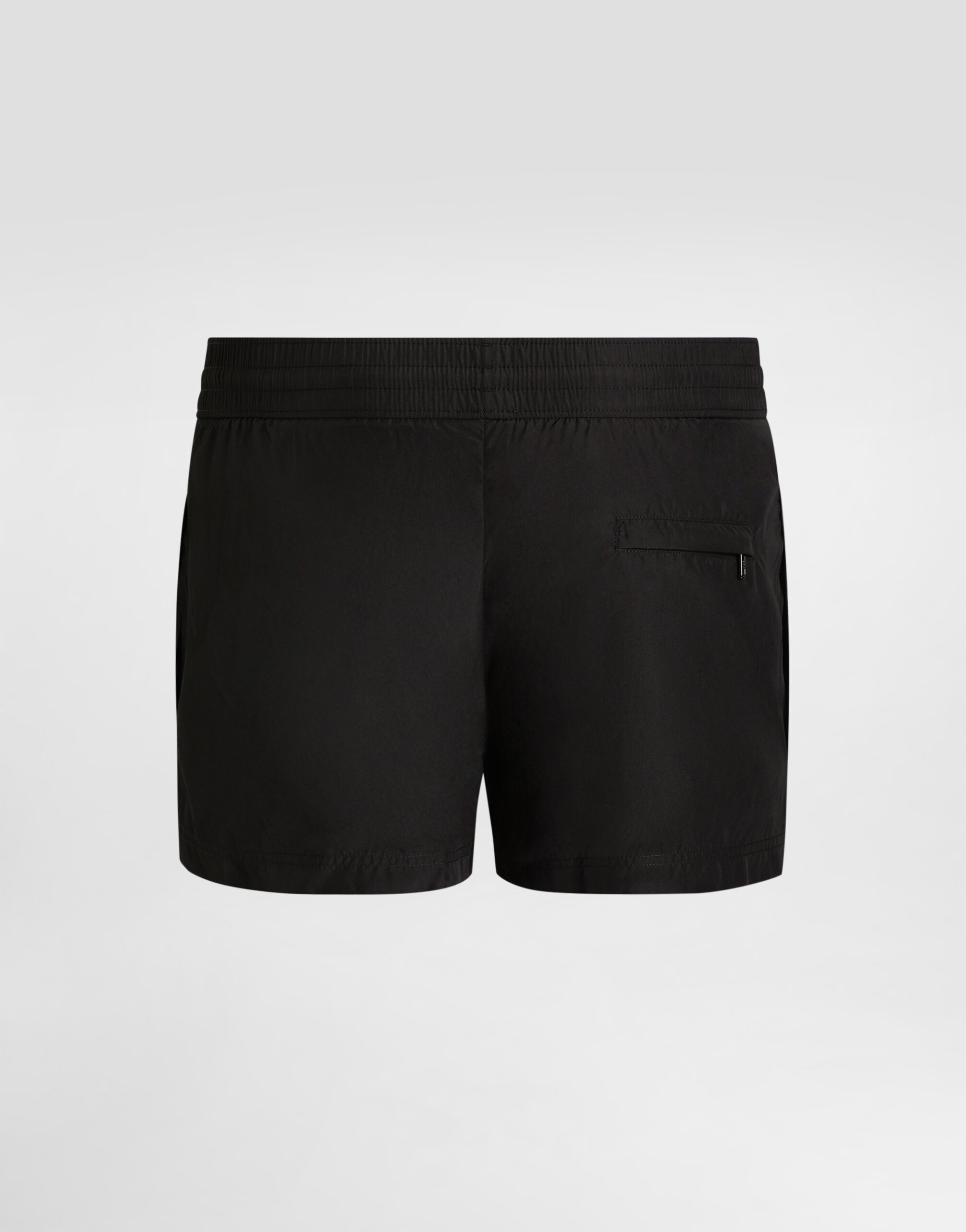 Blackのメンズ Short swim trunks with branded tag | Dolce&Gabbana®