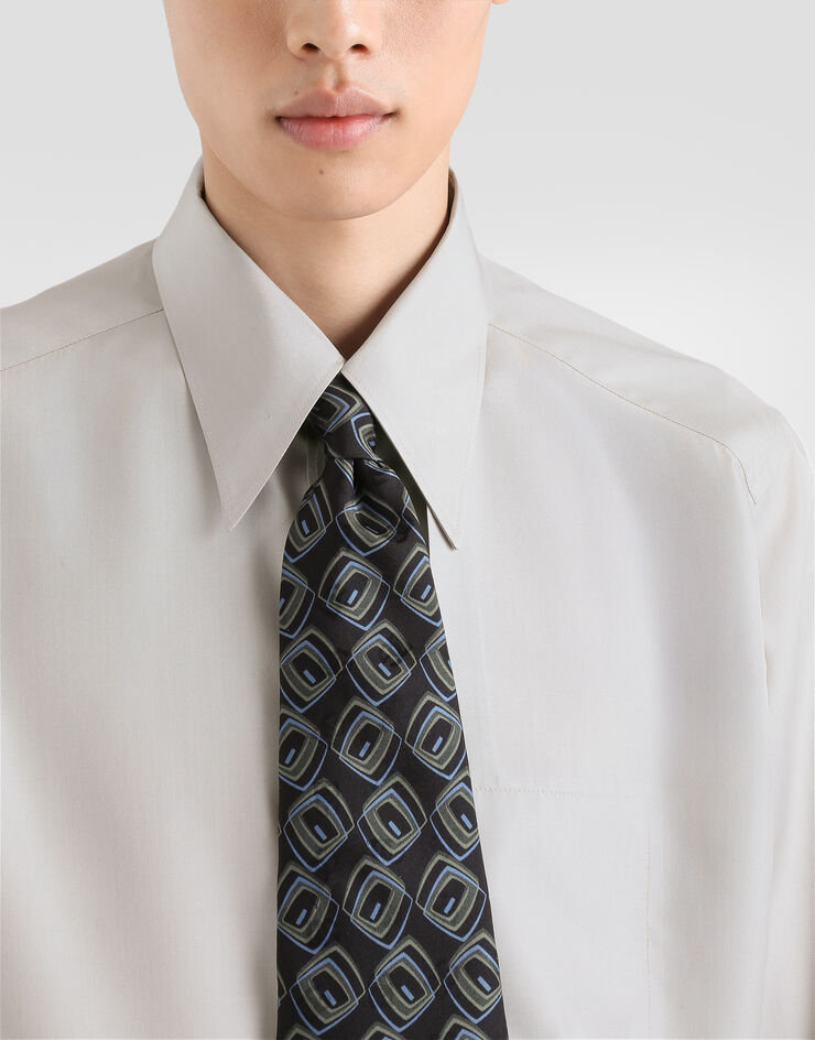Dolce & Gabbana Crêpe de chine Martini shirt Dolce & Gabbana Crêpe de chine Martini shirt Grey G5OY2TFU1SU