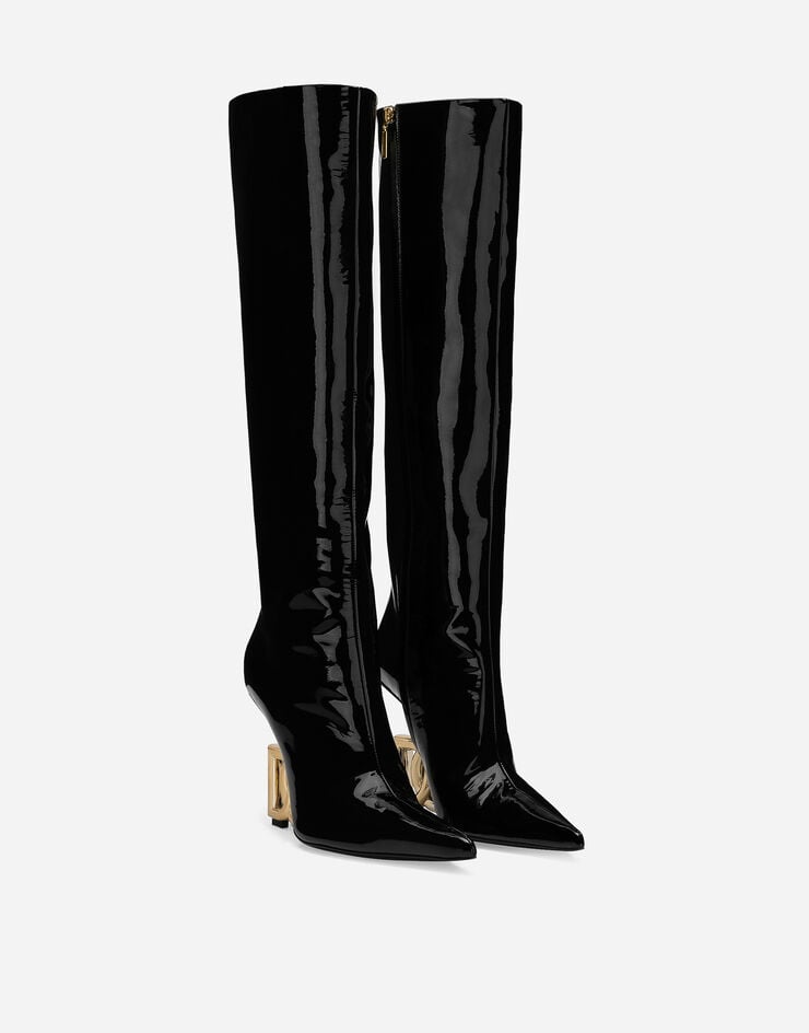 Dolce & Gabbana Stiefel aus weichem Lackleder Schwarz CU1076AP737