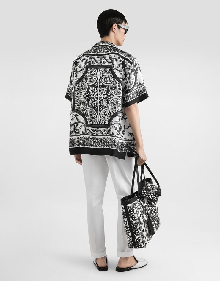 Dolce & Gabbana Pantalón en gabardina de algodón Blanco GW13EZFUFNV
