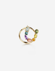 Dolce & Gabbana Rainbow alphabet U ring in yellow gold with multicolor fine gems Gold WRMR1GWMIXB