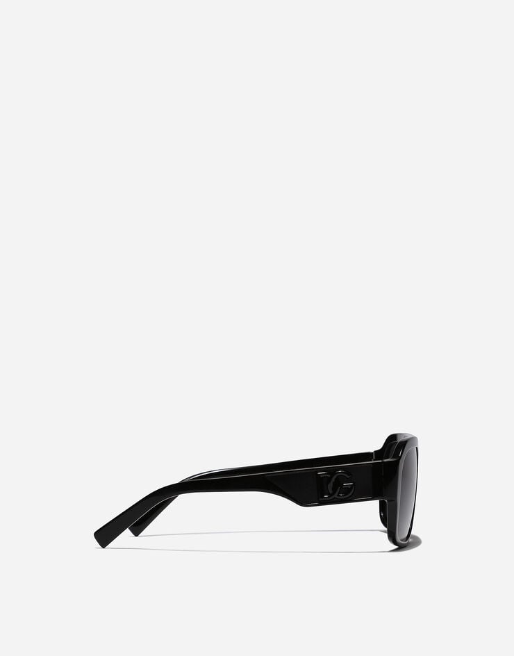 Dolce & Gabbana نظارة شمسية بشعار DG متقاطع أسود VG440AVP187