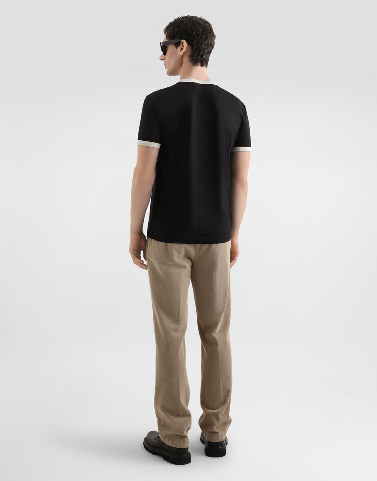 Dolce & Gabbana Garment-dyed velvet trousers Beige GP03JTG8NN7