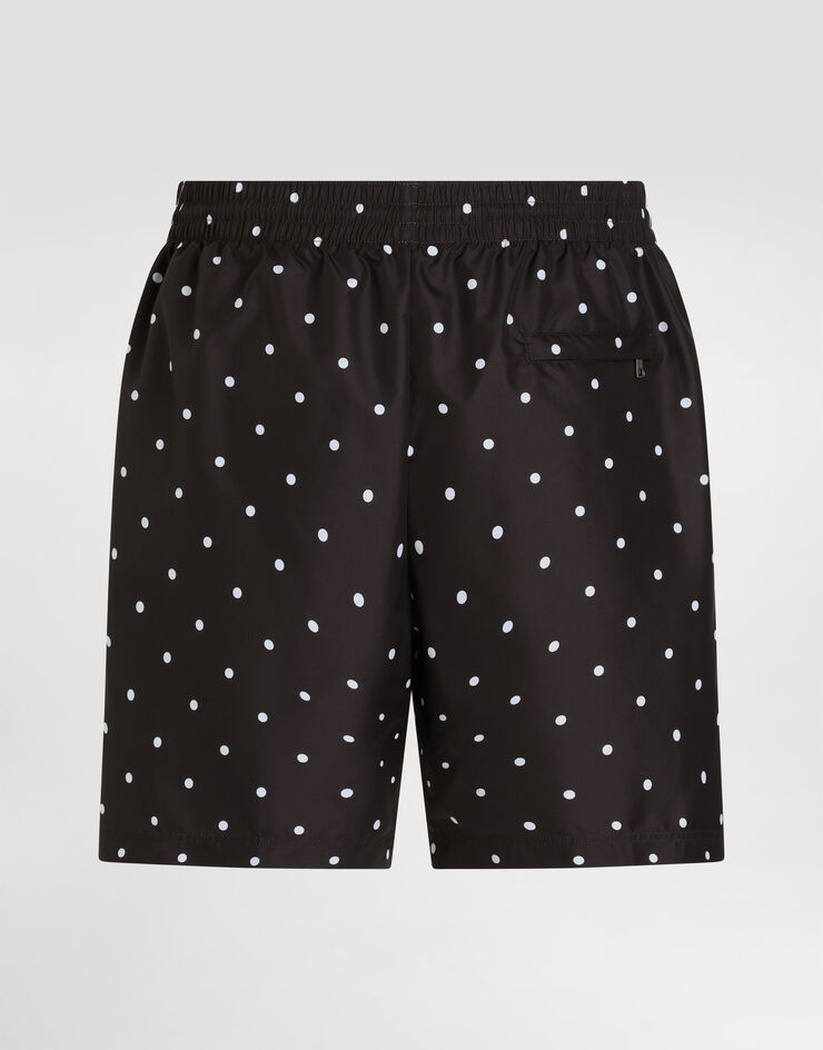 Dolce & Gabbana Mid-rise swim trunks with polka-dot print Print M4C39TISMIW