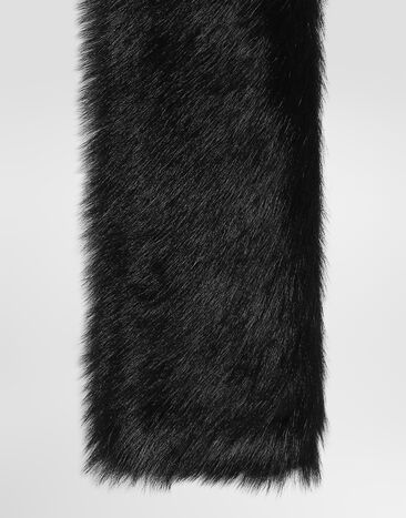 Dolce & Gabbana Shearling scarf Black GQ401LFUP89