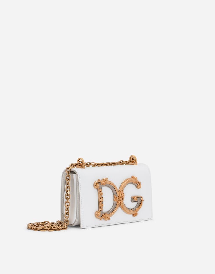 Dolce & Gabbana Phone bag DG Girls aus kalbsleder WEISS BI1416AW070