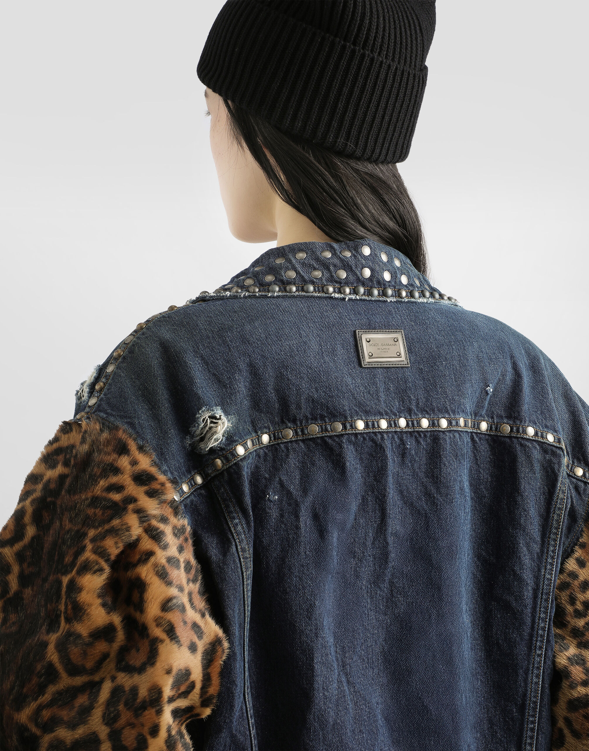 Oversized denim jacket in Multicolor for Women | Dolce&Gabbana® US