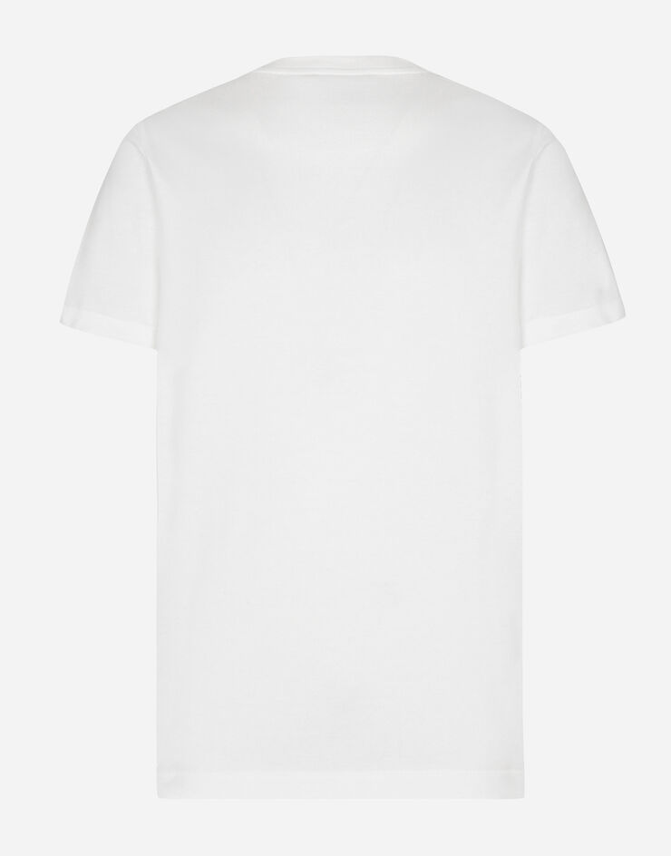 Dolce & Gabbana T-Shirt aus Baumwolle mit Logo Weiss G8RN8ZG7NUB