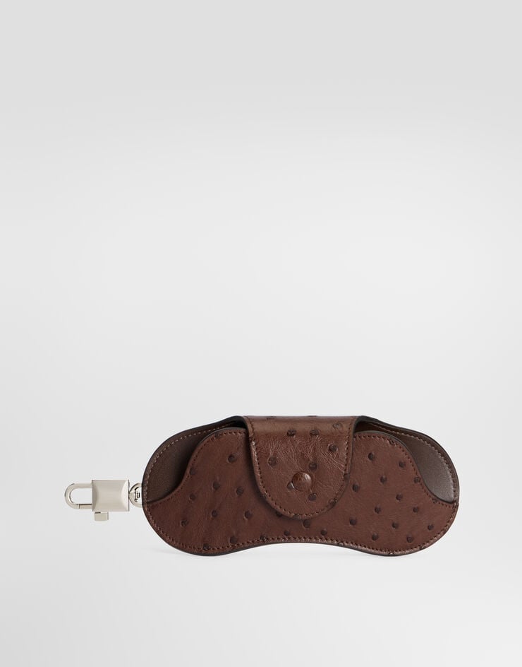 Dolce & Gabbana Ostrich leather eyewear case Brown BP3477A8K00