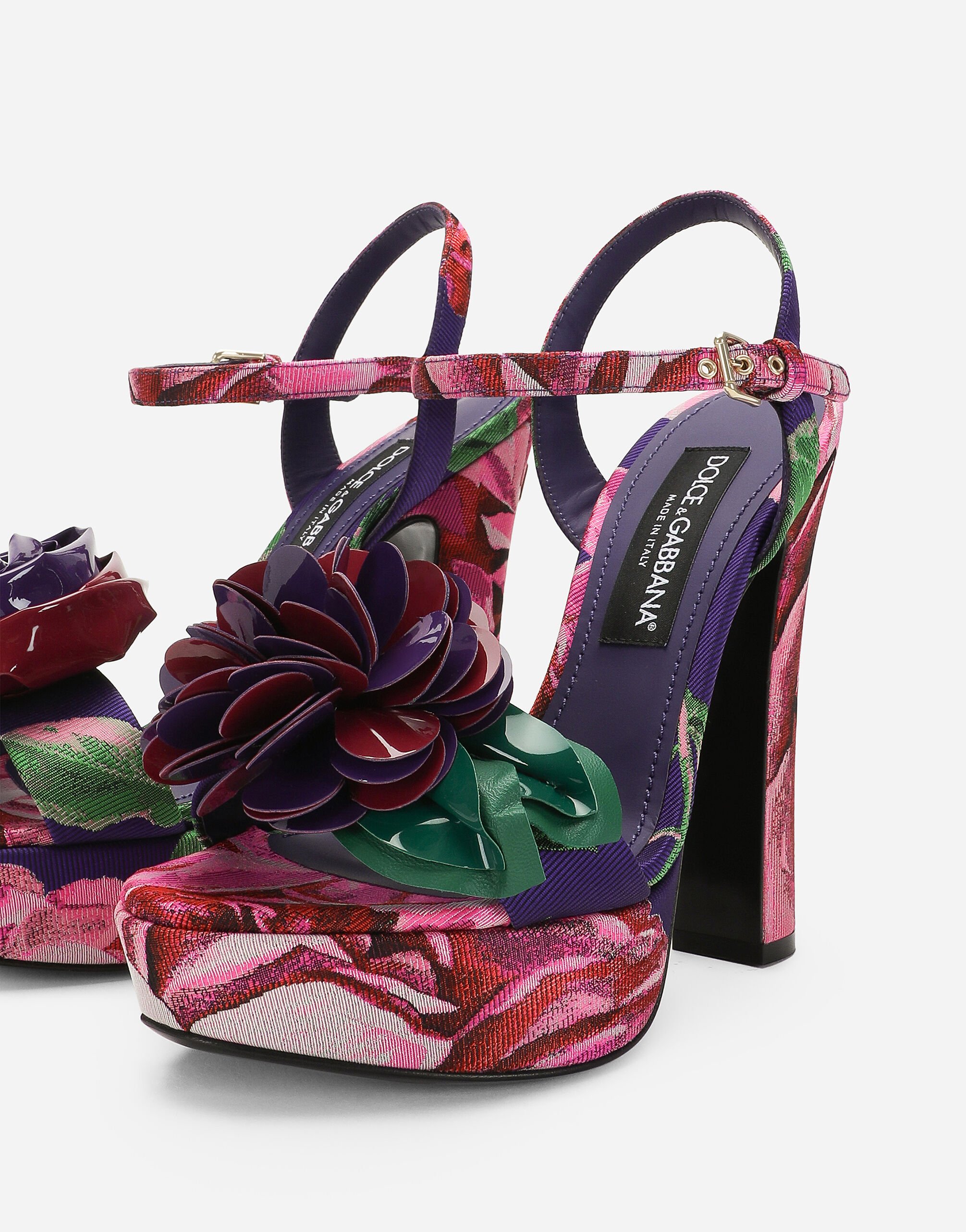 Jacquard platform sandals in Print for Women Dolce Gabbana