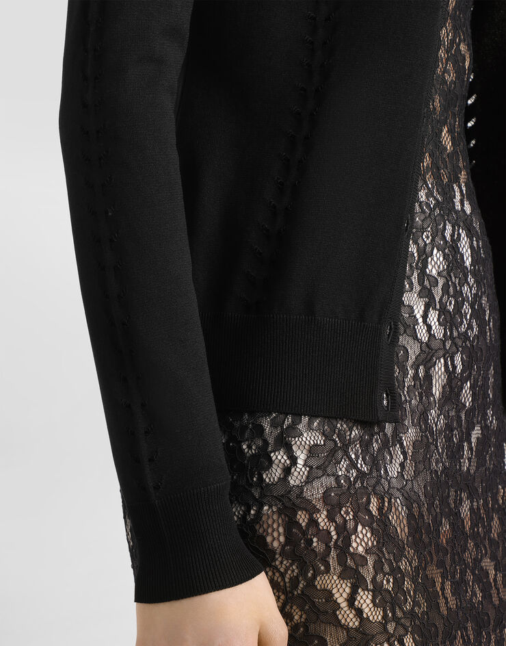 Dolce & Gabbana Cárdigan de viscosa Negro FXV87TJAIRM