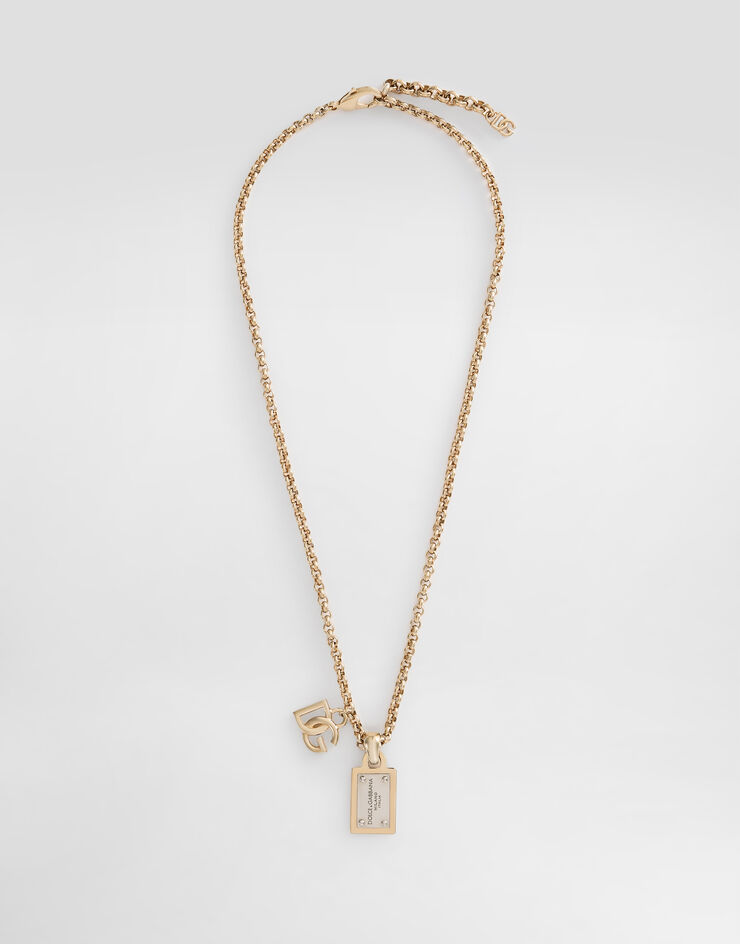 Dolce&Gabbana Link necklace with DG logo and tag Gold WNP6T1W1111
