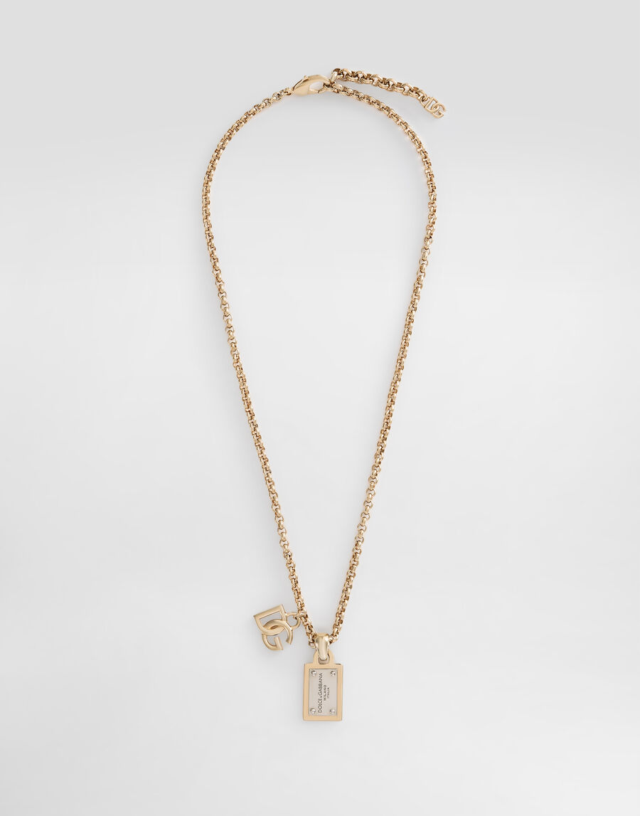 Link necklace with DG logo and tag