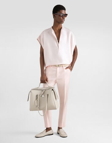 Dolce & Gabbana Hemd aus seidenem twill Pink G5MZ6TFU1XB