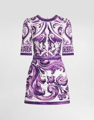 Dolce & Gabbana Majolica-print short dress Multicolor F6TSUTFP9AK