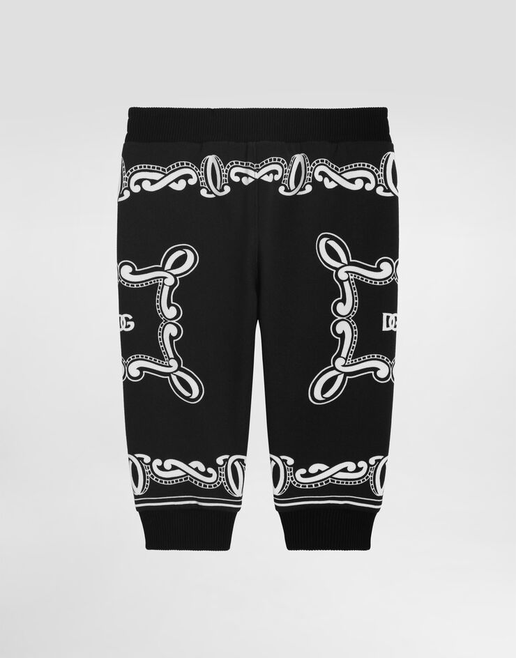 Dolce & Gabbana Cotton fleece jogging pants with bandanna print Print L1JPIBII7FQ