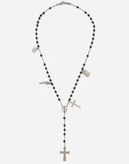 Dolce & Gabbana White gold Sicily rosary necklace with black jade spheres White Gold WBLD2GWDWWH