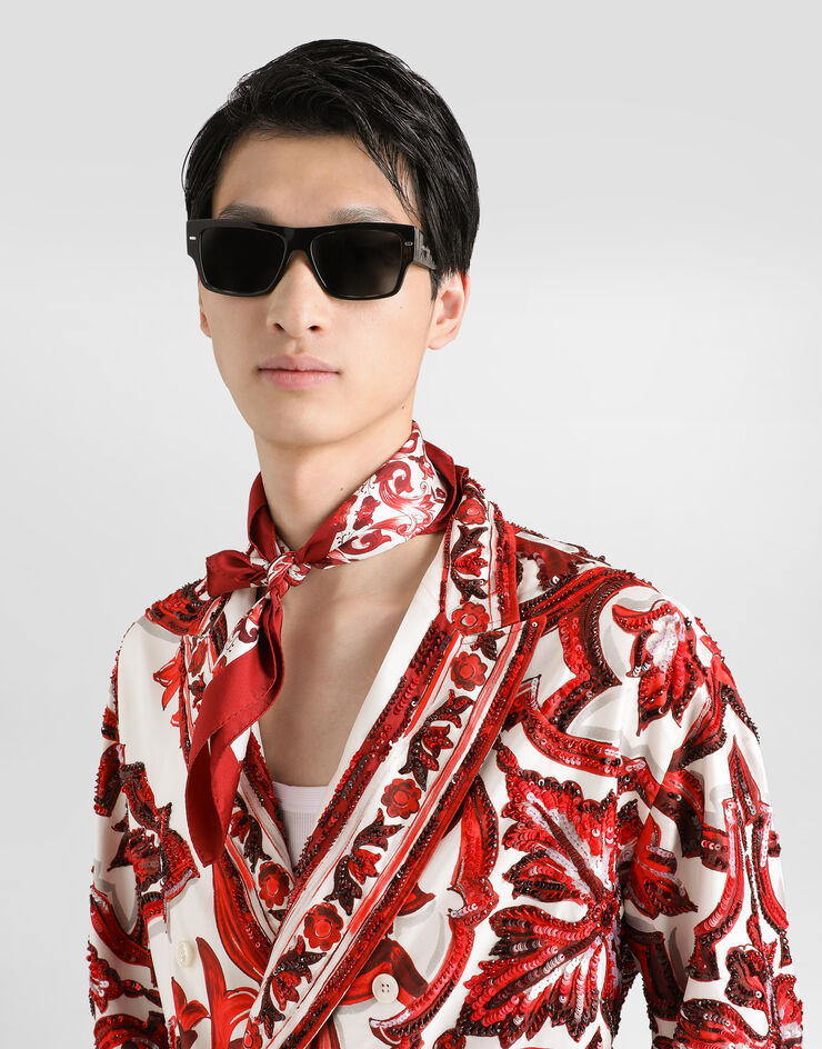 Dolce & Gabbana Pубашка Vanity из твила в принте майолика Multicolor G5MZ7ZHI13D