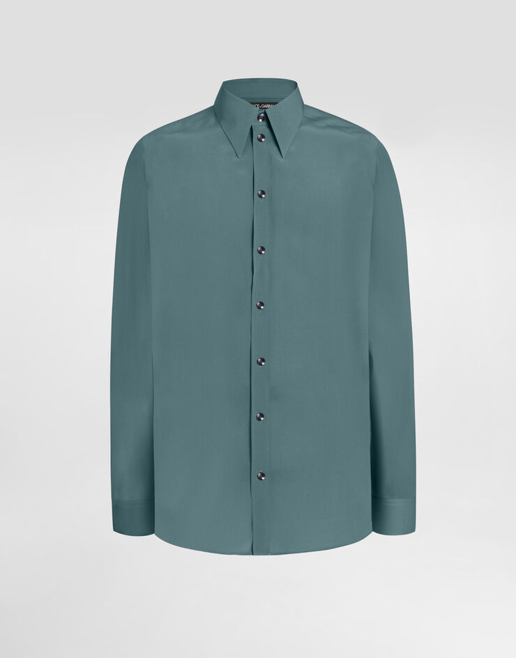 Dolce & Gabbana Silk crêpe de chine gold shirt Dolce & Gabbana Silk crêpe de chine gold shirt Green G5NP9TFU1UQ