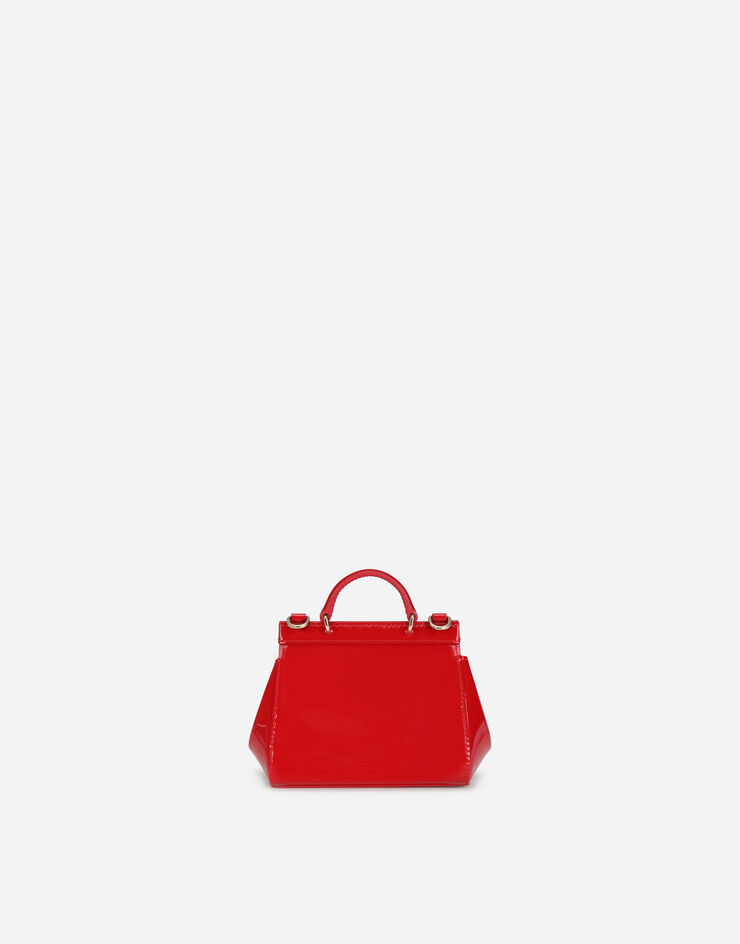 Dolce & Gabbana حقيبة سيسيلي صغيرة من جلد لامع أحمر EB0003A1067