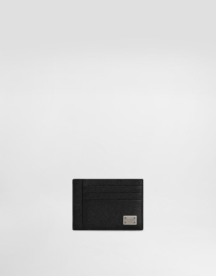 Dolce & Gabbana Kartenetui aus Kalbsleder Dauphine-Prägung Schwarz BP3325AG219