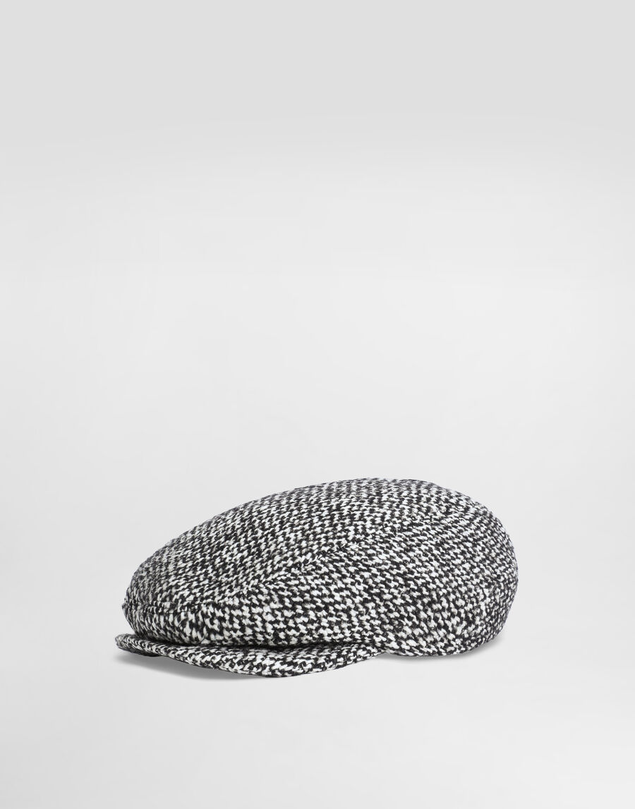 Wool blend dotted flat cap