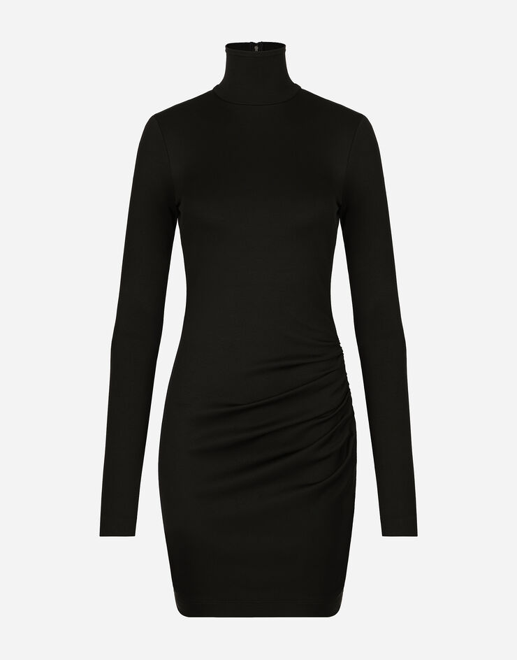 Dolce&Gabbana Короткое платье из джерси пунто черный F6COJTFUGRC