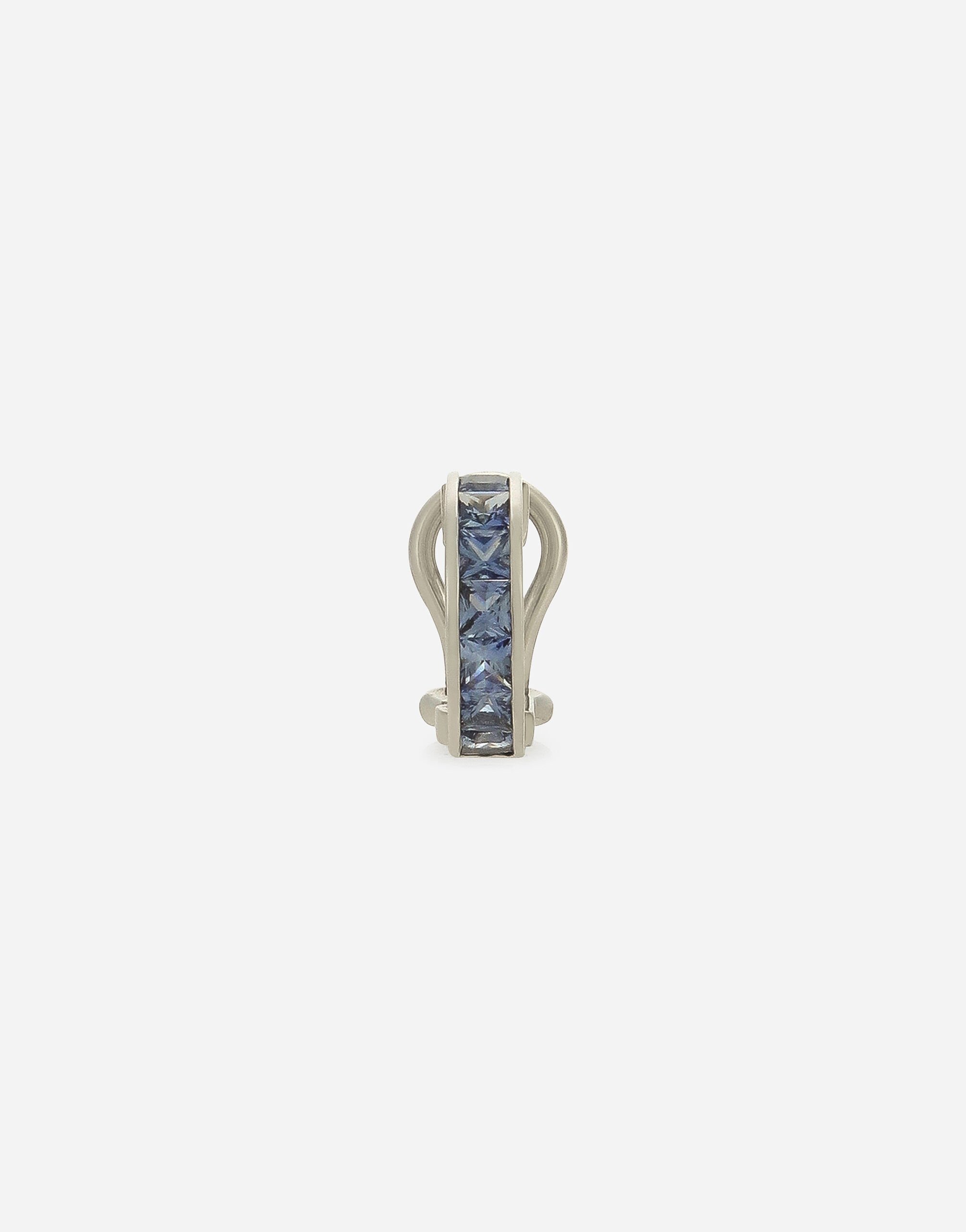 Dolce & Gabbana Anna single earring in white gold 18kt with blue sapphires White WSQA1GWTSQS